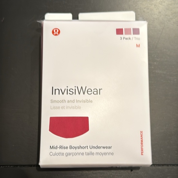 Lululemon InvisiWear Mid-Rise Boyshort Underwear 3 Pack size Medium NWT - Picture 3 of 8
